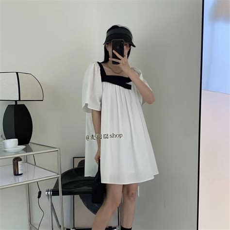 Minimal Dress เดรสสั้น สไตล์เกาหลี ทรง Oversize แบบมินิมอลคอเหลี่ยม