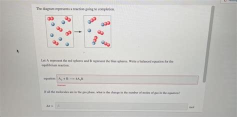 Solved The Diagram Represents A Reaction Going To Completion Chegg