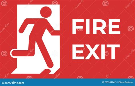 Isolated Red Fire Exit Icon Concept Of Emergency And Evacuation Stock