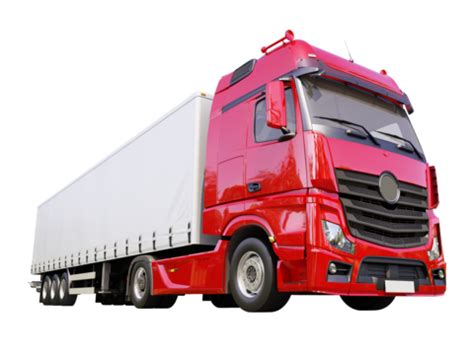 Semi Trailer Truck Isolated Embarkation Distribution Red Truck Png