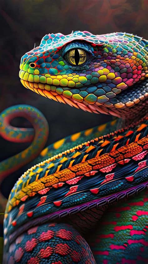 Colorful Snake 4K iPhone Wallpaper HD - iPhone Wallpapers