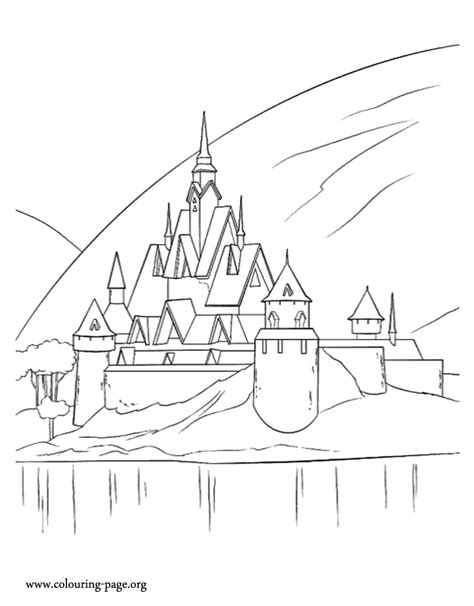 Frozen - A beautiful castle in Arendelle coloring page