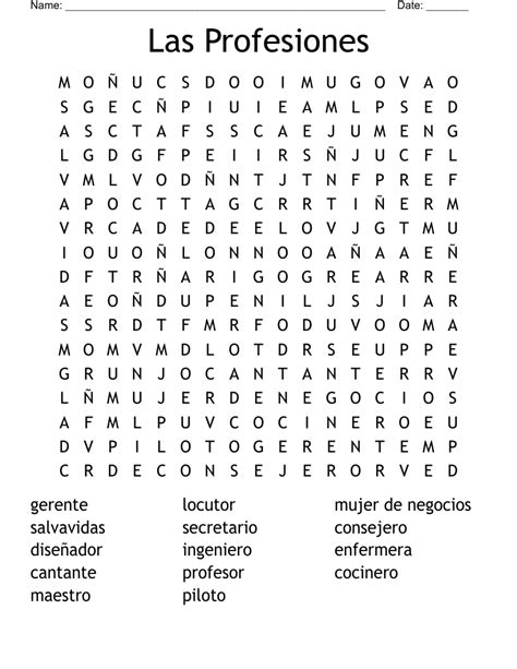 Bingo De Profesiones Y Ocupaciones