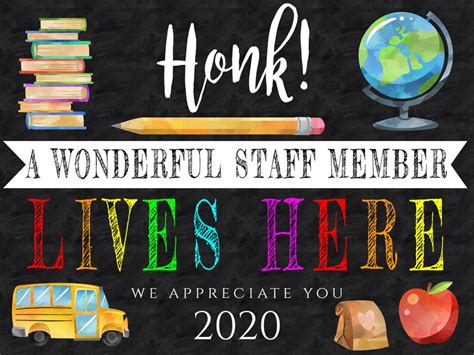 Staff Member Appreciation Yard Sign Template Honk Yard Sign | Etsy