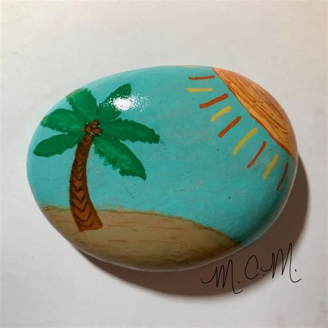 Beach Scene Painted Rock | Hand Painted Rocks