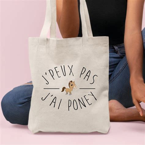 Tote Bag J Peux Pas J Ai Poney Blanc Tote Bag Tuto Couture Sac