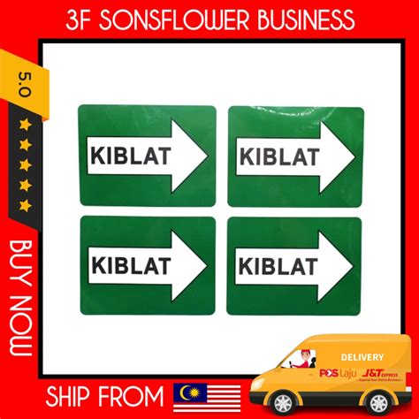 Pcs Sticker Pelekat Arah Kiblat Stiker Penunjuk Arah Kiblat Solat