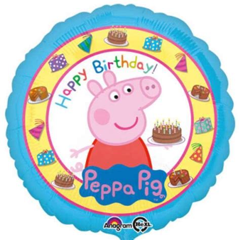 Balon foliowy Happy Birthday Świnka Peppa 18 Amscan Przyjęcia i