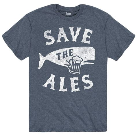 Instant Message Save The Ales Whale Mens Short Sleeve Graphic T