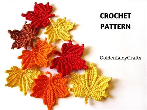 CROCHET PATTERN Small Maple Leaf Applique Motif Embellishment - Etsy