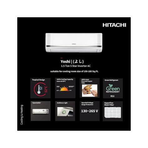 Hitachi Split AC ID 1 5T 5Star RAS B318PCAIBA Initiative