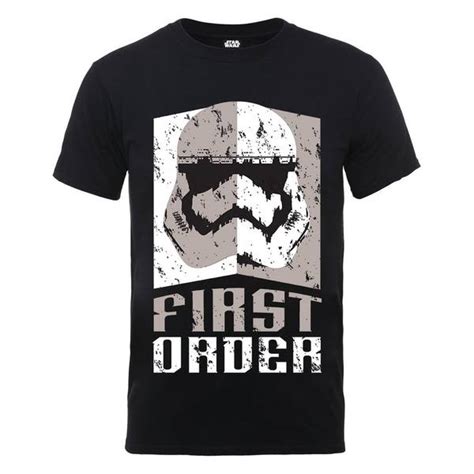 Star Wars Mens The Force Awakens First Order Stormtrooper Head Grey T