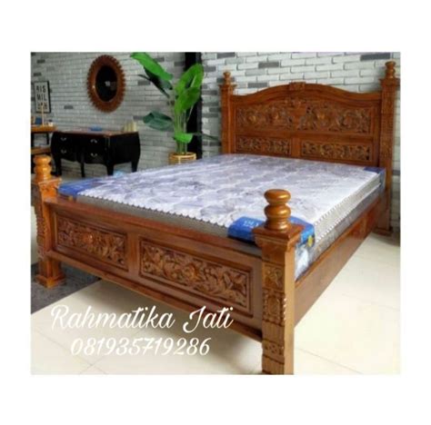 Dipan Tempat Tidur Ukiran Rahwana Bahan Kayu Jati Lazada Indonesia