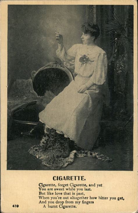 Victorian Woman Smoking A Cigarette Poems And Poets Postcard