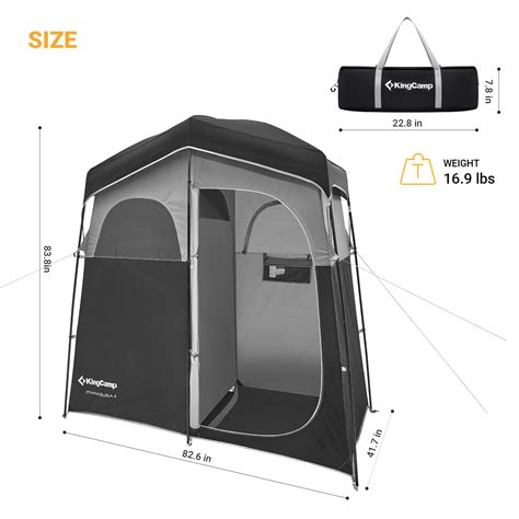 KingCamp Outdoor Double Room Camping Shower Tent for Sale