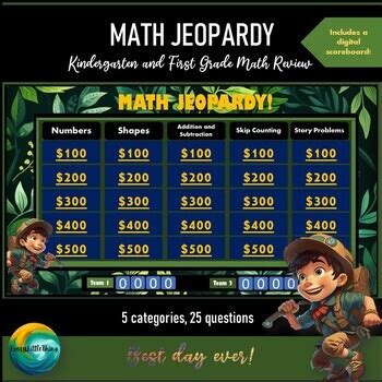 St Grade Math Review Jeopardy Game Gameshow Math Games K With