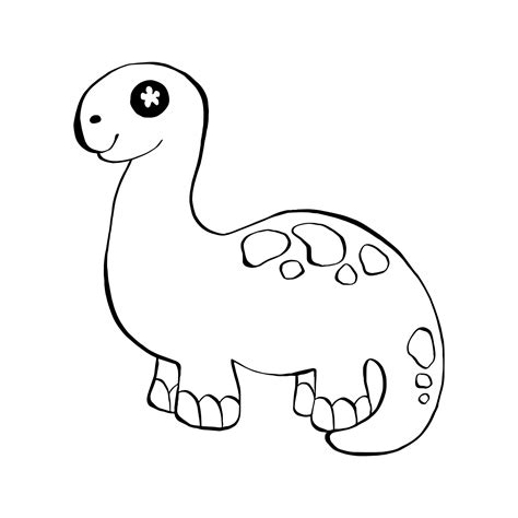 Lindo Dinosaurio De Dibujos Animados Para Colorear Bestia Antigua De