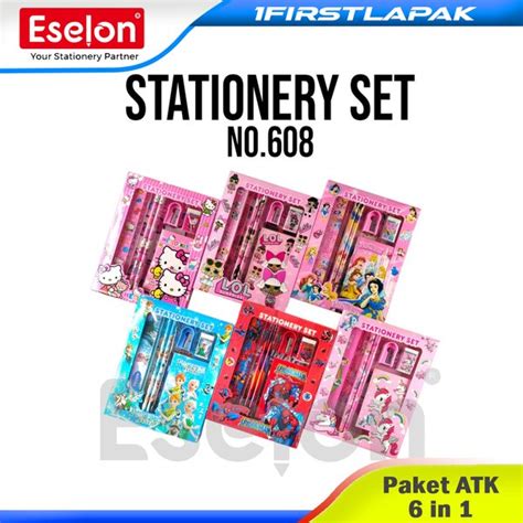 Jual Paket Alat Tulis 6 In 1 Stationery Set 608 Karakter Motif Pensil