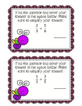 Dividing Fractions Boom Cards Digital Task Cards By Blue Mountain Math