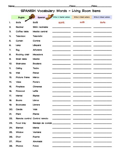 Spanish Alphabet Vocabulary Matching Worksheet Answer Key Made By