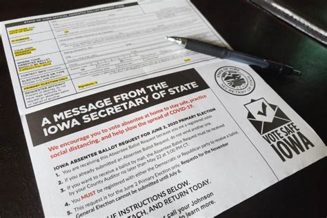 Johnson County Auditor Will Mail An Absentee Ballot Request Form To