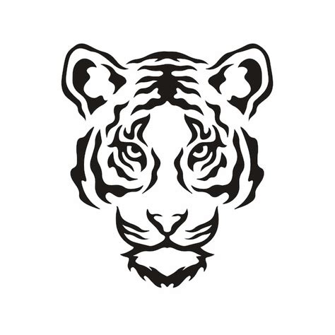 Logotipo De S Mbolo De Cabeza De Tigre Sobre Fondo Blanco Vector Plano