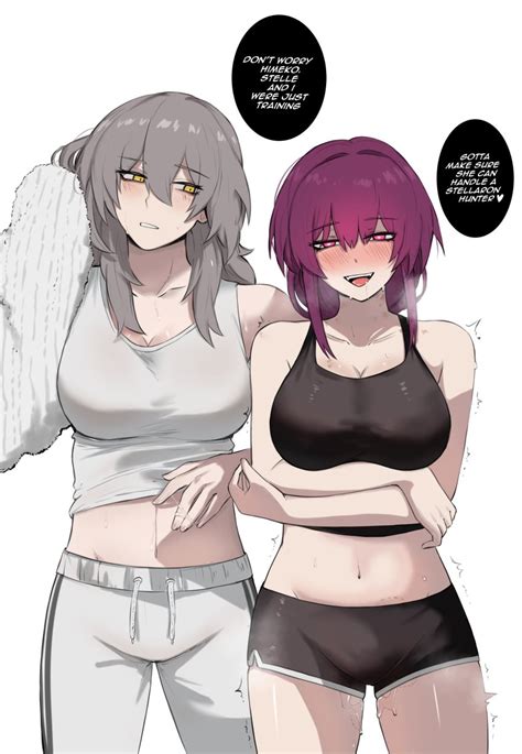 Rule 34 2girls After Sex Ahe Gao Drooling English Text Grey Hair Heart Shaped Pupils Honkai