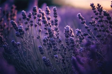 Premium Ai Image Violet Lavender Field Ai Generation