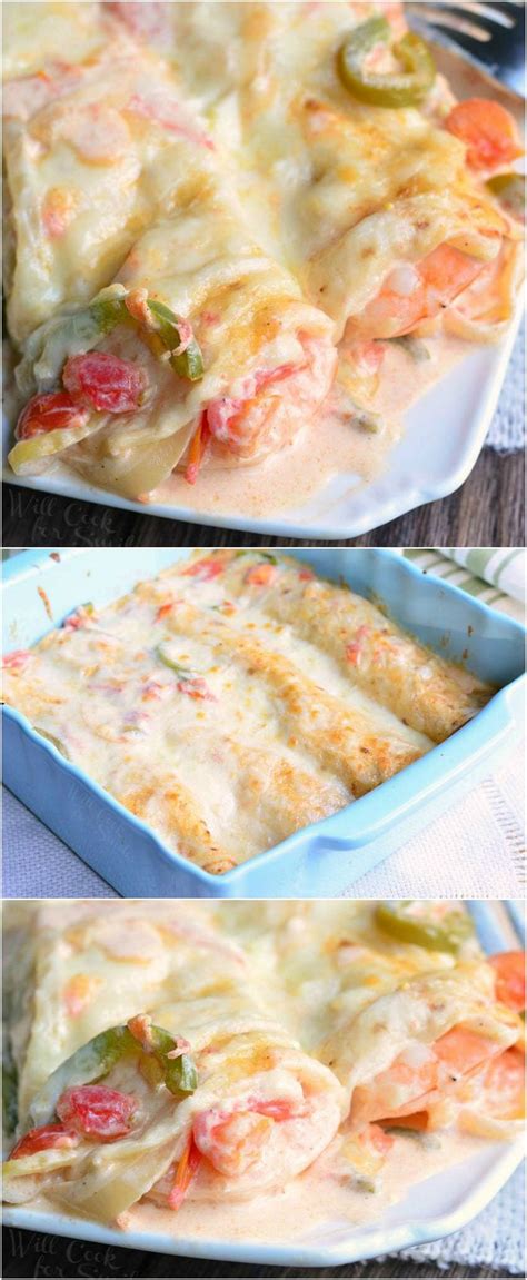 Spicy Creamy Shrimp Enchiladas Will Cook For Smiles