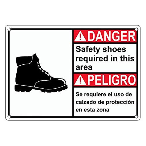 Amazon Weatherproof Plastic Ansi Danger Safety Shoes Required Area