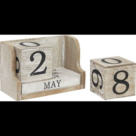 Wooden Desk Calendar, Wooden Perpetual Block Calendar for Desk - Etsy