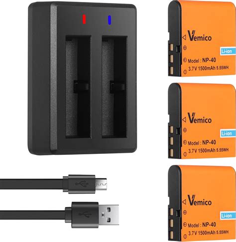 Vemico Np Akku Ladeger T Kit Pack Mah Ersatzakkus Mit Usb Led