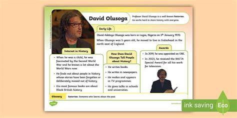 Ks David Olusoga Fact File Hecho Por Educadores Twinkl