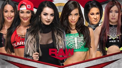 Bella Twins Vs Paige Aj Lee Vs Damage Ctrl Womens Tag Team Champs