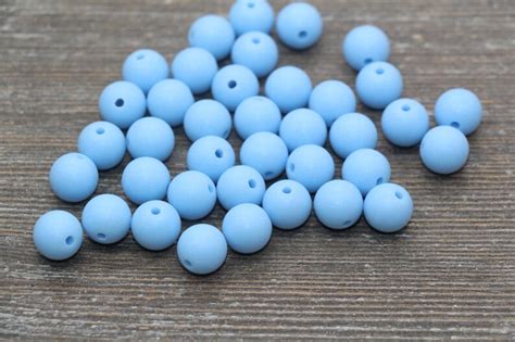 10mm Matte Dusty Blue Gumball Beads Round Acrylic Loose Etsy