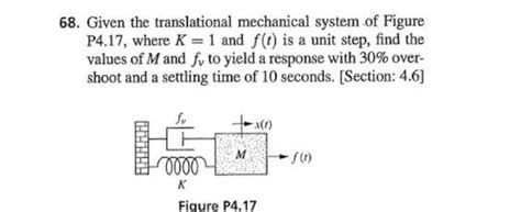 Solved 68 Given The Translational Mechanical System Of