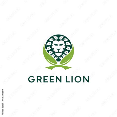 green lion logo design inspiration Stock Vector | Adobe Stock