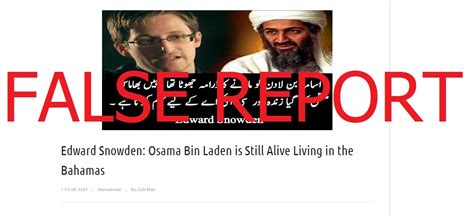 Did US Whistleblower Edward Snowden Say Osama Bin Laden Was Living In