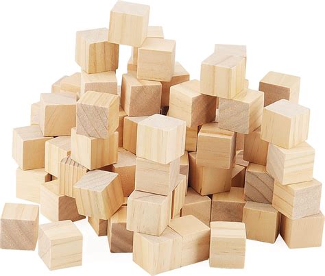 Amazon ZEONHEI 300 PCS 1 Inch Natural Wood Blocks Unfinished Wood