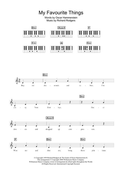 My Favorite Things Sheet Music Big Brovaz Piano Chords Lyrics