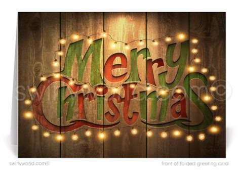 Retro Rustic Wood Merry Christmas Sign With Lights Holiday Greeting Ca