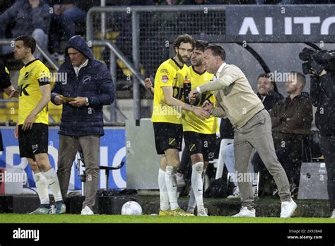 BREDA L R Jan Van Den Bergh Of NAC Breda NAC Breda Coach Jean Paul