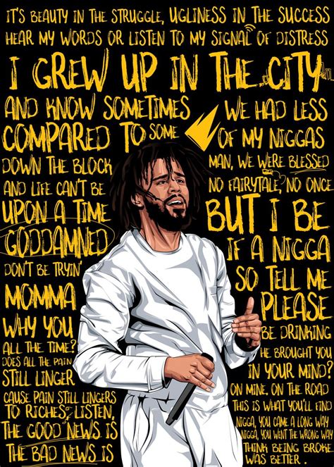 J Cole Poster Picture Metal Print Paint By Zie Basilio Displate