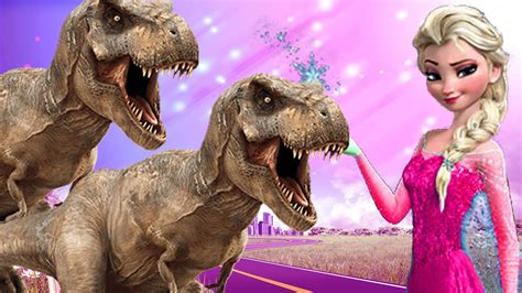 Pink Elsa Dinasour Animal Princess Frozen Cartoon Elsa Dinosaurs