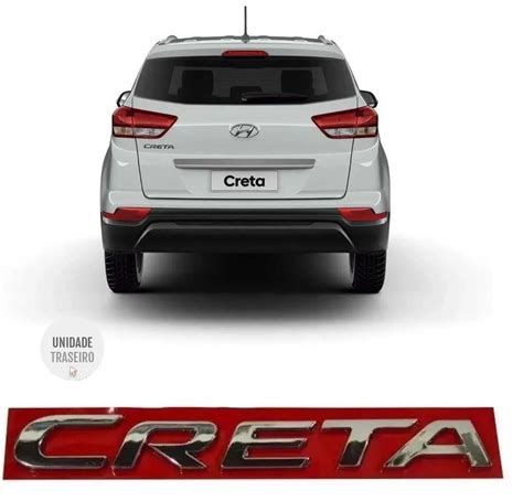 Emblema Adesivo Creta 17 19 188x21mm Hyundai Cromado