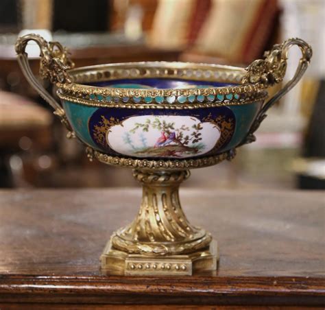 19th Century French Sevres Bronze Dore And Hand Painted Porcelain