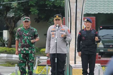 Perkuat Sinergitas Danyon A Brimob Poldasu Hadiri Apel Gabungan Tni