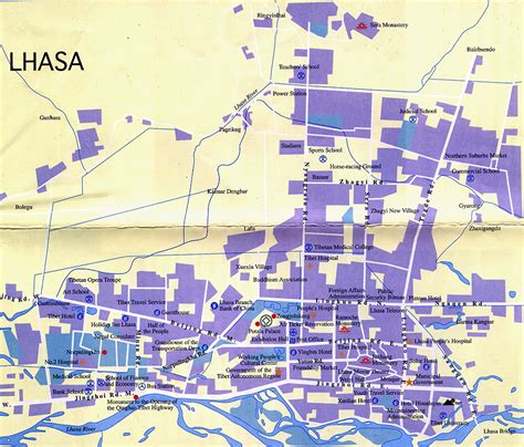 Lhasa Tibet Tourist Map - Lhasa Tibet • mappery