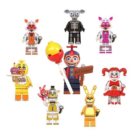 8PCS FNAF Five Nights At Freddys Action Figure Minifigures Blocks Toy