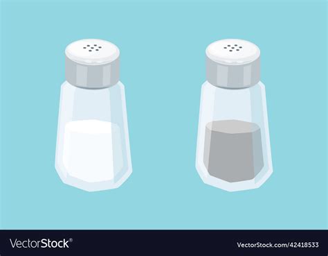 Salt And Pepper Pair Of Transparent Glass Shaker Vector Image